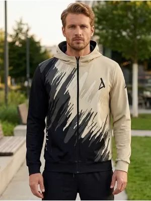 Panoul pentru bărbați pe Zip Premium ALTISPORT VOJ/ALM006MI02 NEGRU -BROWN