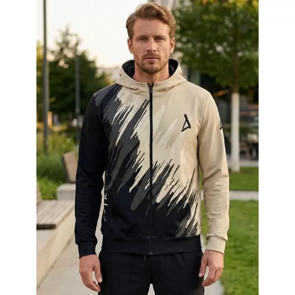  Panoul pentru bărbați pe Zip Premium ALTISPORT VOJ/ALM006MI02 NEGRU -BROWN 