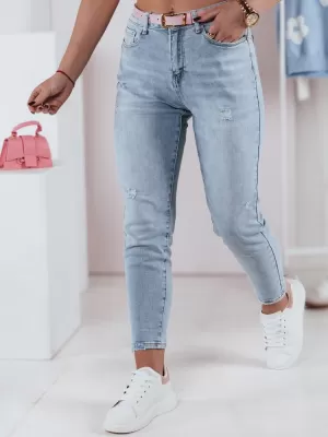 Pantalonii pentru doamne DSTREET UY2347 ALBASTRU DESCHIS
