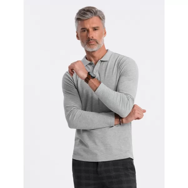  Cămaşă OMBRE OM-POBL-0114 MELANGE GRI 