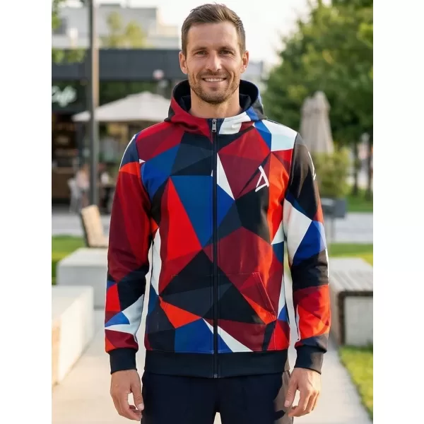  Panoul pentru bărbați pe Zip Premium ALTISPORT VOJ/ALM007MI02 ALBASTRU NAVAL/ROȘU 