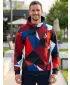 Panoul pentru bărbați pe Zip Premium ALTISPORT VOJ/ALM007MI02 ALBASTRU NAVAL/ROȘU