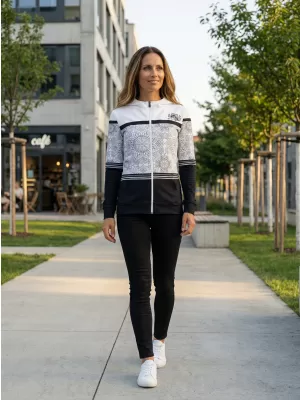 Panoul pentru femei pe Zip Premium ALTISPORT VOJ/ALW023MI02 ALB -NEGRU