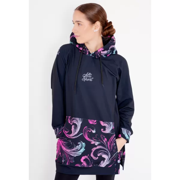  Premium cu hanorac funcțional pentru femei ALTISPORT VOJ/ALW065MI03 NEGRU -PINK 