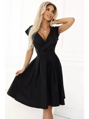 Rochie NUMOCO SCARLETT 348-10 NEGRU CU SCLIPICI