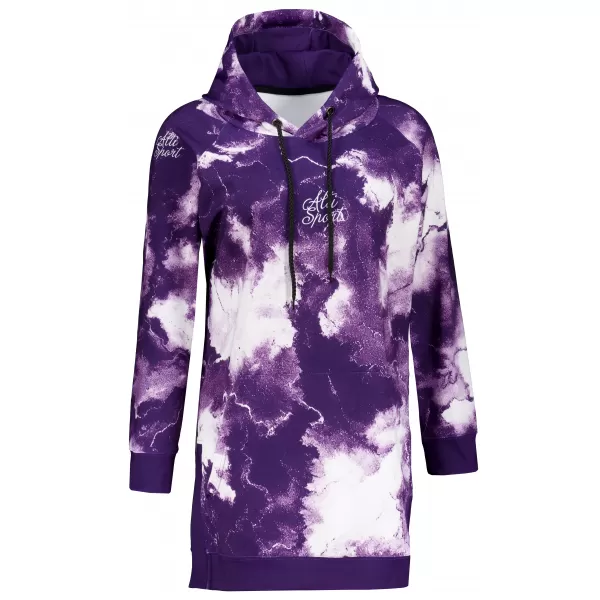  Premium cu hanorac funcțional pentru femei ALTISPORT VOJ/ALW066MI03 ALB -VIOLET 