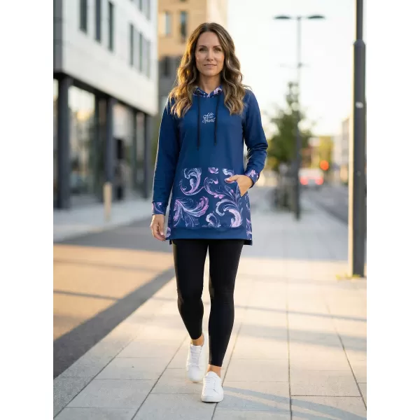  Premium cu hanorac funcțional pentru femei ALTISPORT VOJ/ALW065MI03 ALBASTRU ÎNCHIS 