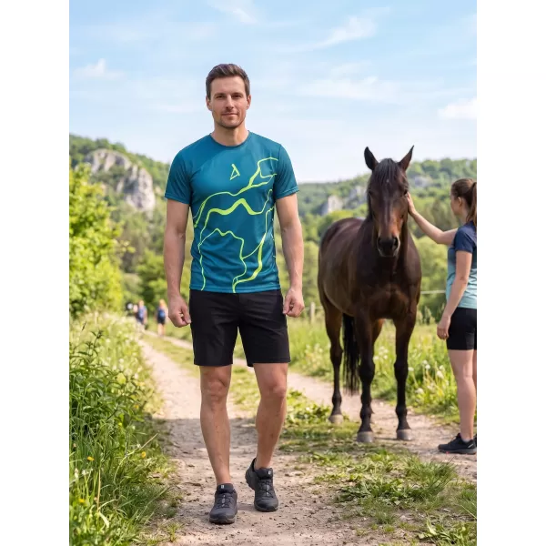  Premium funcțional pentru bărbați ALTISPORT VOJ/ALM073TR01 NAVY-FLUO YELLOW 