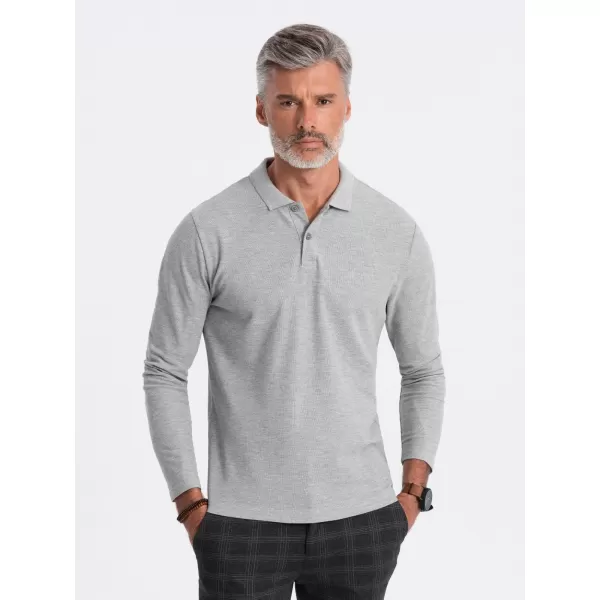  Cămaşă OMBRE OM-POBL-0114 MELANGE GRI 