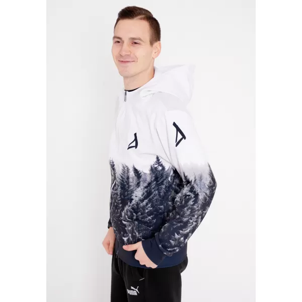  Panoul pentru bărbați pe Zip Premium ALTISPORT VOJ/ALM058MI02 ALB -GRAY 