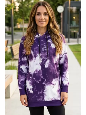 Premium cu hanorac funcțional pentru femei ALTISPORT VOJ/ALW066MI03 ALB -VIOLET