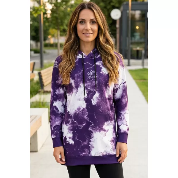  Premium cu hanorac funcțional pentru femei ALTISPORT VOJ/ALW066MI03 ALB -VIOLET 