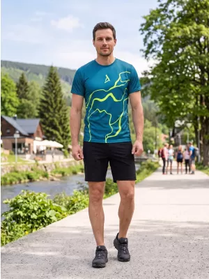 Premium funcțional pentru bărbați ALTISPORT VOJ/ALM073TR01 NAVY-FLUO YELLOW