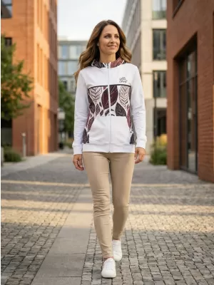 Panoul pentru femei pe Zip Premium ALTISPORT VOJ/ALW061MI02 ALB/BURGUNDIA