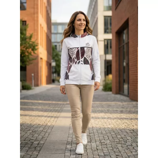  Panoul pentru femei pe Zip Premium ALTISPORT VOJ/ALW061MI02 ALB/BURGUNDIA 