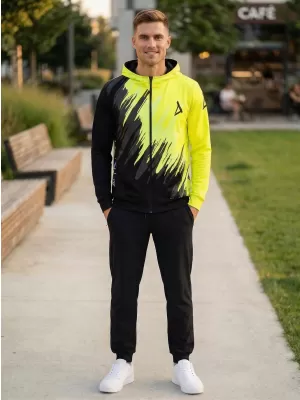 Panoul pentru bărbați pe Zip Premium ALTISPORT VOJ/ALM006MI02 NEGRU -YELLOW