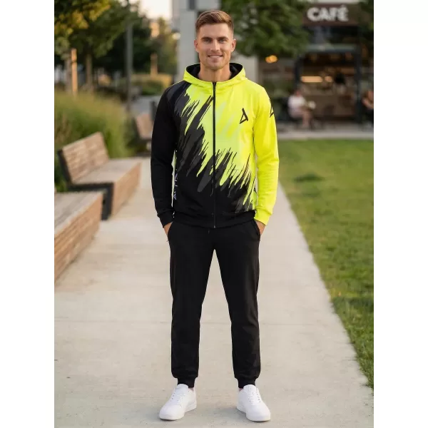  Panoul pentru bărbați pe Zip Premium ALTISPORT VOJ/ALM006MI02 NEGRU -YELLOW 