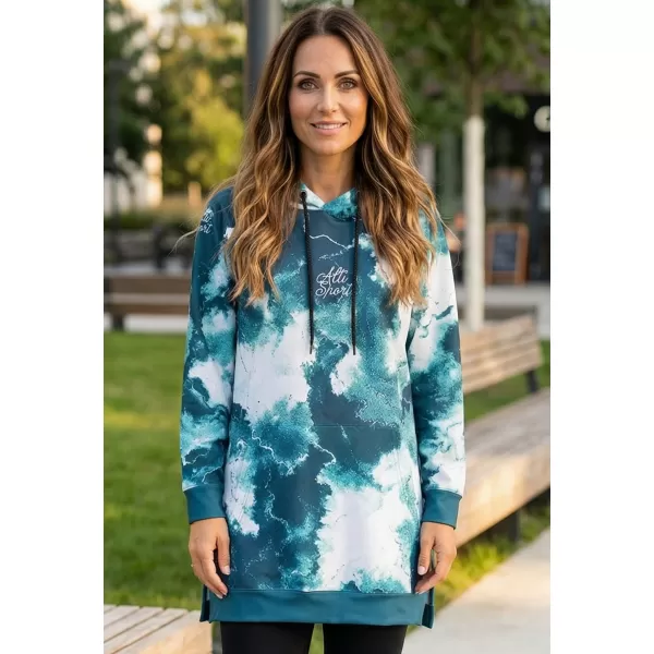  Premium cu hanorac funcțional pentru femei ALTISPORT VOJ/ALW066MI03 VERDE -BLUE 