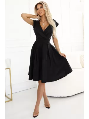Rochie NUMOCO SCARLETT 348-10 NEGRU CU SCLIPICI