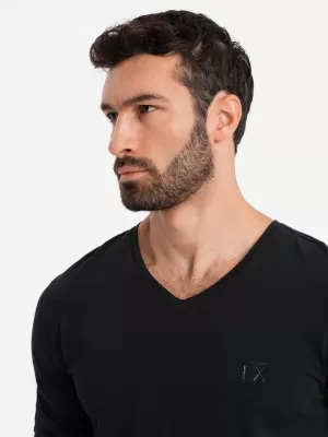 Cămaşă OMBRE OM-LSCL-0105 NEGRU
