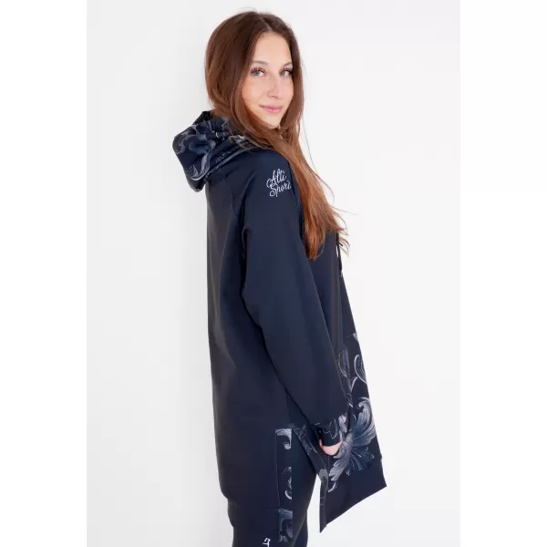  Premium cu hanorac funcțional pentru femei ALTISPORT VOJ/ALW065MI03 NEGRU -GRAY 
