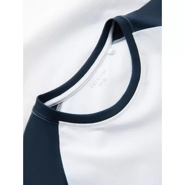  Cămaşă OMBRE OM-LSCL-0105 ALB ȘI BLEUMARIN 