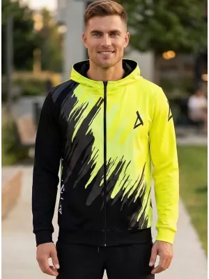 Panoul pentru bărbați pe Zip Premium ALTISPORT VOJ/ALM006MI02 NEGRU -YELLOW