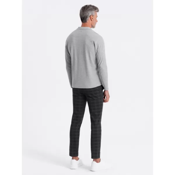  Cămaşă OMBRE OM-POBL-0114 MELANGE GRI 