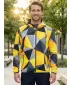 Panoul pentru bărbați pe Zip Premium ALTISPORT VOJ/ALM007MI02 NEGRU -YELLOW