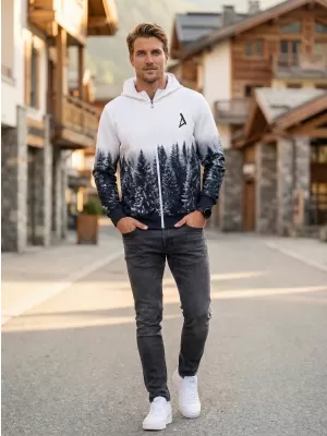 Panoul pentru bărbați pe Zip Premium ALTISPORT VOJ/ALM058MI02 ALB -GRAY