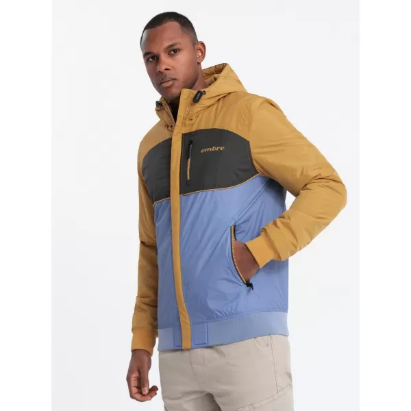  Sacou OMBRE C447 ALBASTRU/GRI ÎNCHIS/MUȘTAR 