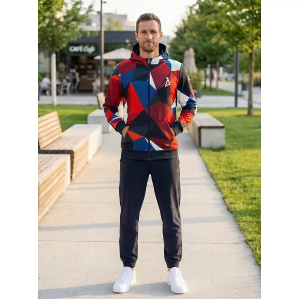  Panoul pentru bărbați pe Zip Premium ALTISPORT VOJ/ALM007MI02 ALBASTRU NAVAL/ROȘU 
