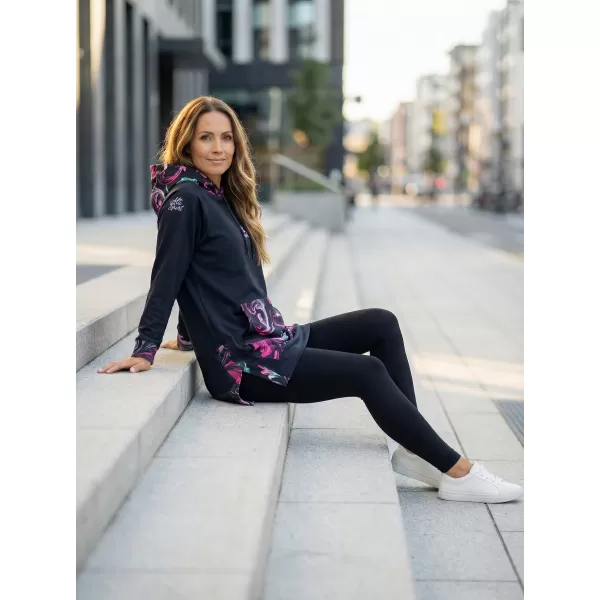  Premium cu hanorac funcțional pentru femei ALTISPORT VOJ/ALW065MI03 NEGRU -PINK 