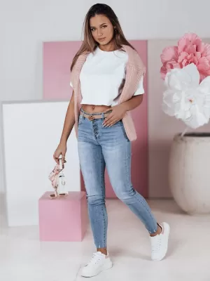 Pantalonii pentru doamne DSTREET UY2394 ALBASTRU DESCHIS