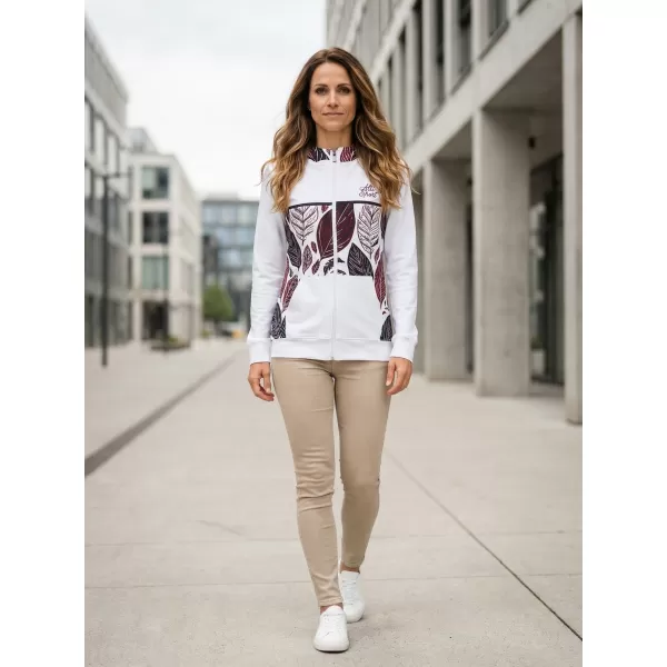  Panoul pentru femei pe Zip Premium ALTISPORT VOJ/ALW061MI02 ALB/BURGUNDIA 