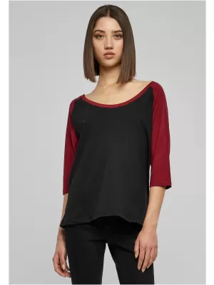 Cămaşă URBAN CLASSICS TB733 NEGRU/BURGUNDIA