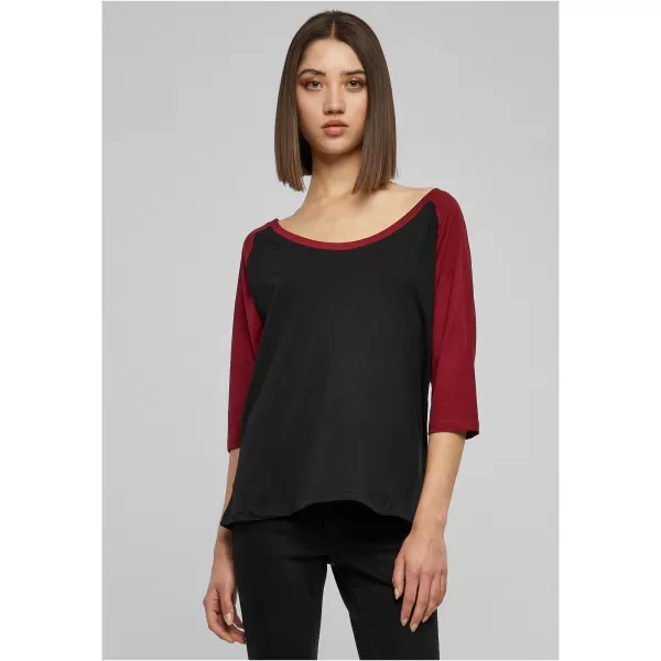  Cămaşă URBAN CLASSICS TB733 NEGRU/BURGUNDIA 