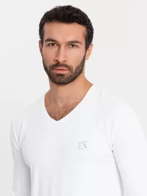 Cămaşă OMBRE OM-LSCL-0105 ALB