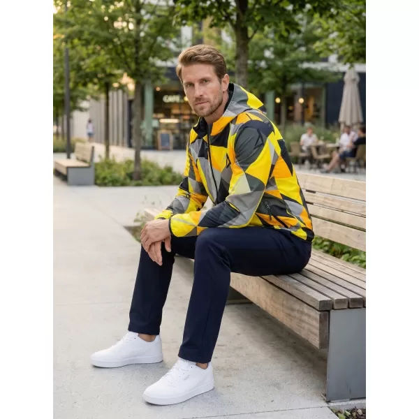  Panoul pentru bărbați pe Zip Premium ALTISPORT VOJ/ALM007MI02 NEGRU -YELLOW 