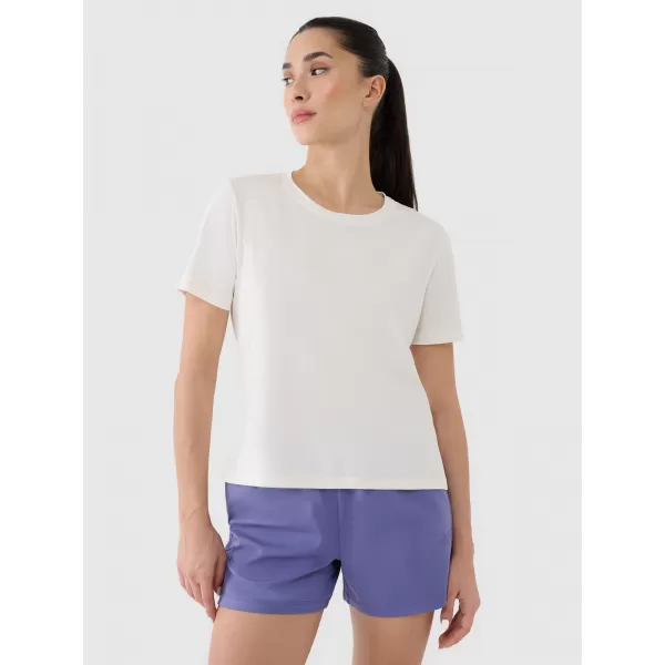  Cămașă funcțională feminină 4F RSS25TFTSF1236 APROAPE ALB 