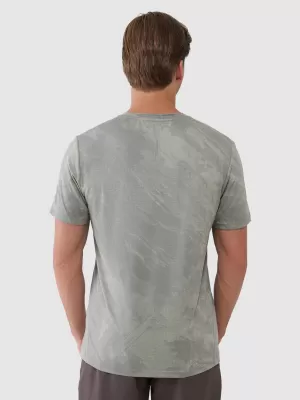 Cămașa funcțională a bărbaților 4F WSS25TFTSM1216 OLIVE ALLOVER