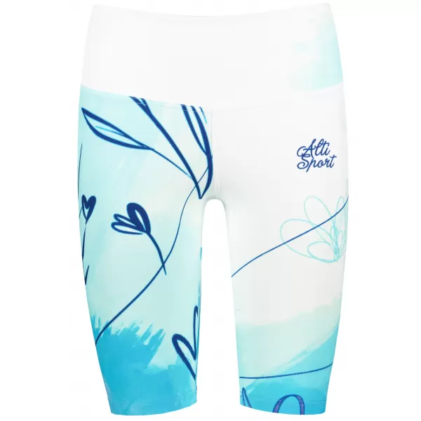  Jambiere pentru femei deasupra genunchilor premium ALTISPORT VOJ/ALW083LEG02 ALB -BLUE 