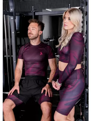 Jambiere sport pentru bărbați pe genunchii premium ALTISPORT VOJ/ALM072LEG02 VIN ROȘU