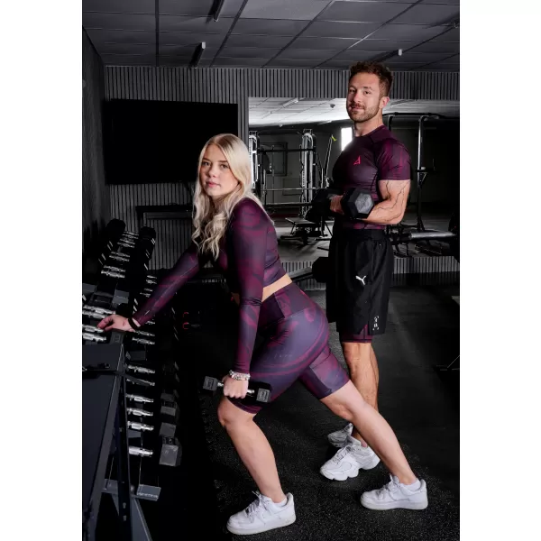  Jambiere sport pentru bărbați pe genunchii premium ALTISPORT VOJ/ALM072LEG02 VIN ROȘU 