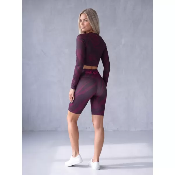  Jambiere pentru femei deasupra genunchilor premium ALTISPORT VOJ/ALW072LEG02 VIN ROȘU 