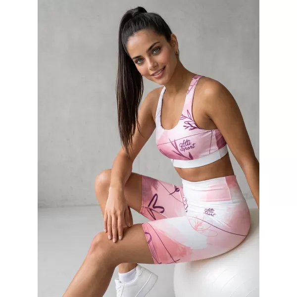  Jambiere pentru femei deasupra genunchilor premium ALTISPORT VOJ/ALW083LEG02 ALB -PINK 