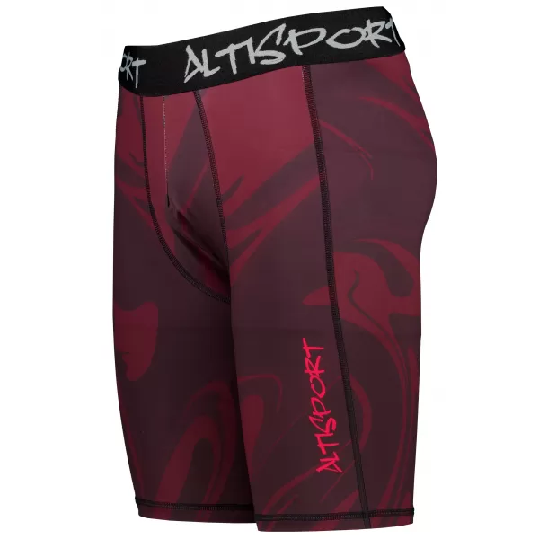  Jambiere sport pentru bărbați pe genunchii premium ALTISPORT VOJ/ALM072LEG02 VIN ROȘU 