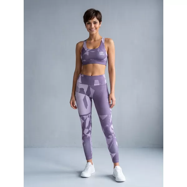  Premium pentru jambiere lungi pentru femei ALTISPORT VOJ/ALW080LEG01 GRI-VIOLETĂ 