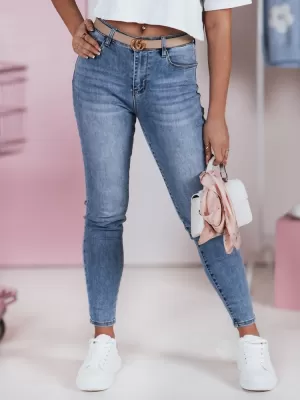 Pantalonii pentru doamne DSTREET SKINNTON UY2350 ALBASTRU