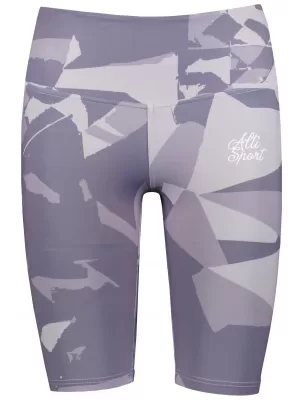 Jambiere pentru femei deasupra genunchilor premium ALTISPORT VOJ/ALW080LEG02 GRI-VIOLETĂ